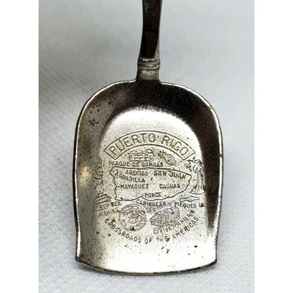 Vintage Puerto Rico Engraved Mini Shovel Map Collectors Spoon Home Décor - Picture 6 of 12